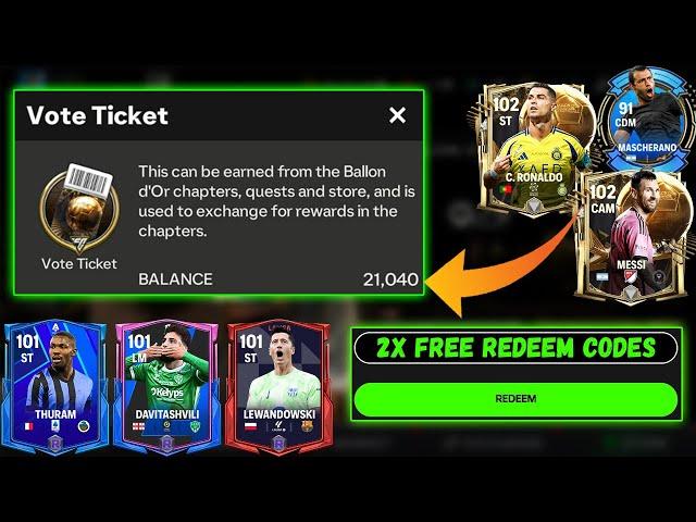 2X NEW REDEEM CODES! HOW TO GET 21K BALLONDOR TICKETS AS F2P!? NEW POTM PLAYERS, ICONS AND MORE!