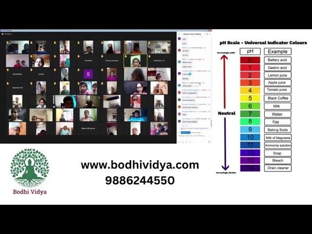 Our online sessions-student recalling PH value with example