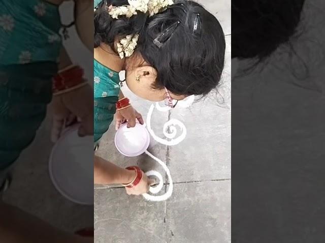 Simple Side Border Design  Simple Kolam #trending#youtubeshorts#viral