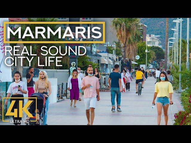 4K MARMARIS - Beautiful Summer Day in a Turkish Tourist Resort - City Life Video with Original Sound