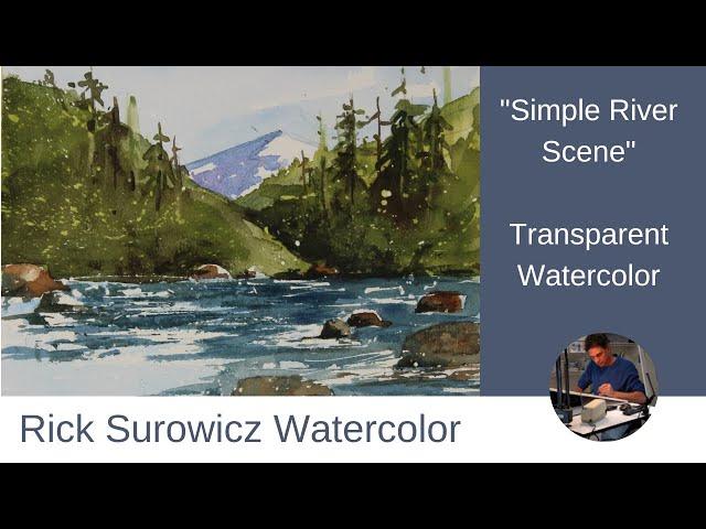 Watercolor Tutorial:  Simple River Scene