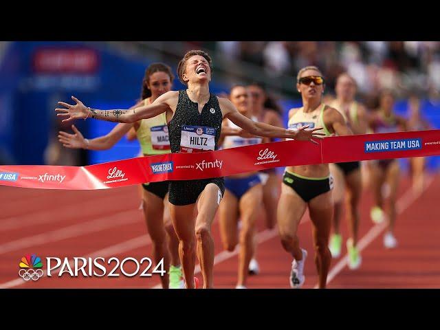 Nikki Hiltz breaks MEET RECORD in 1500m at Trials; punches ticket to Paris | NBC Sports