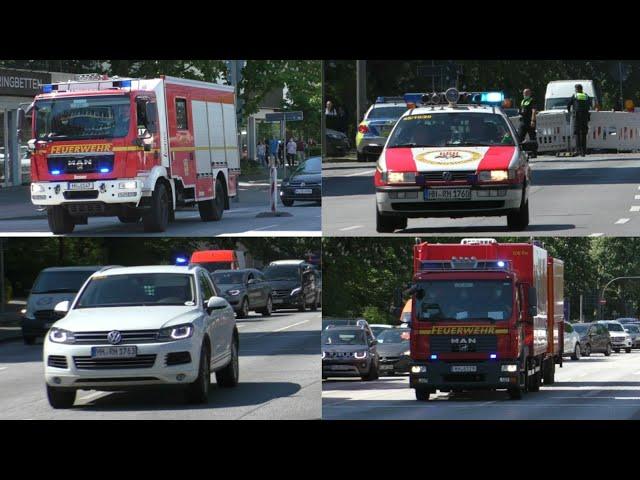 [Großeinsatz nach Explosion in Hamburg] Einsatzfahrten Feuerwehr, Polizei und BRH Hamburg