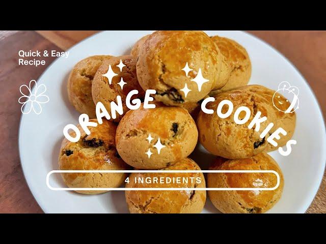 Orange cookies | A Dreamy & Delicious Treat | 4 ingredients| Easy recipe | foodie cook