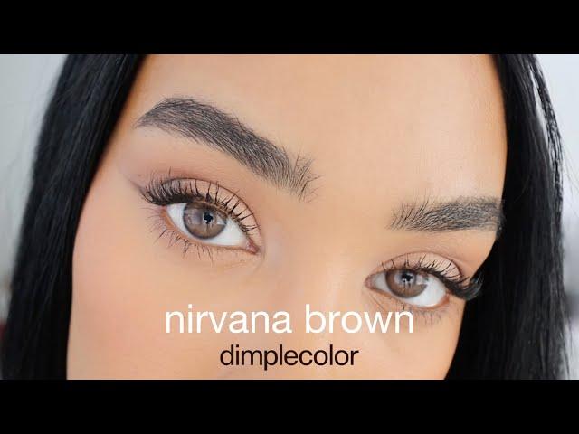 NIRVANA BROWN Try-On & Review! NEW   Dimple Color Natural Color Contacts For Brown Eyes