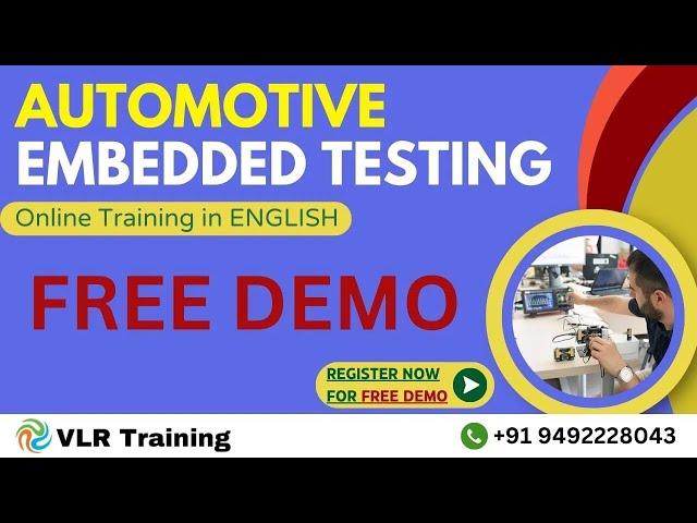 Automotive Embedded Testing FREE Demo in English | VLR Training - 9492228043