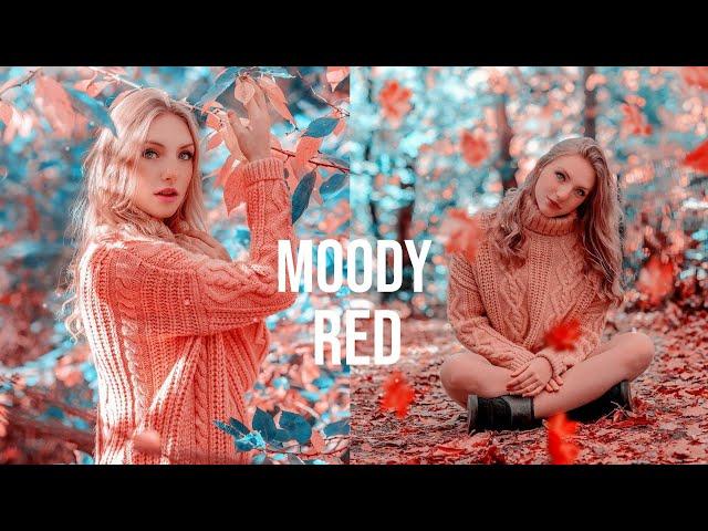 How to edit moody red - Lightroom mobile tutorial | free Lightroom moody presets | red tone