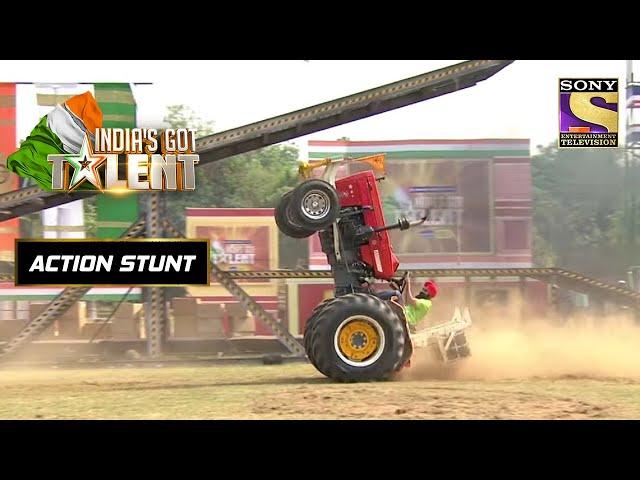 Happy's Tractor Stunt, Stunned The Judges To The Core! | India's Got Talent Season 8 | Action Stunt