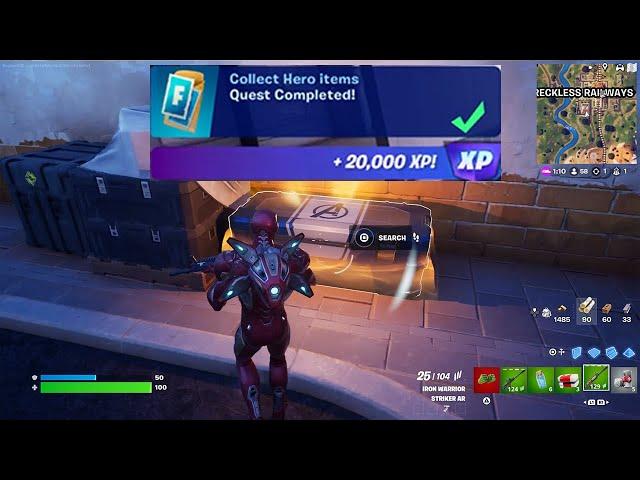 How to EASILY Collect Hero items in Fortnite locations Quest!