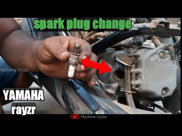 SPARK PLUG CHANGE  IN RAYZR  MATHEW NIYAS