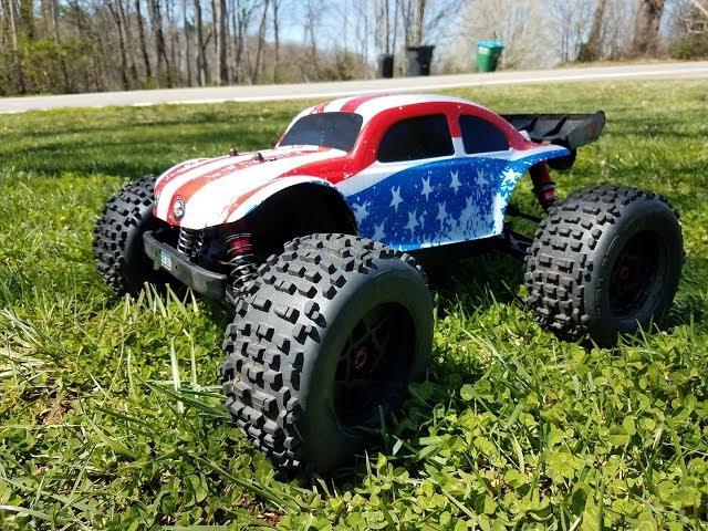 VW Bug Body For Arrma Kraton, Outcast, and Notorious RC 1/8 Body From Ebay Review and Bashing