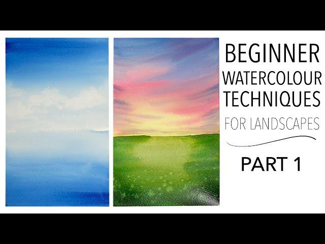 Beginner Watercolour Techniques Part 1 - Gradients, Backgrounds & The Wet On Wet Technique