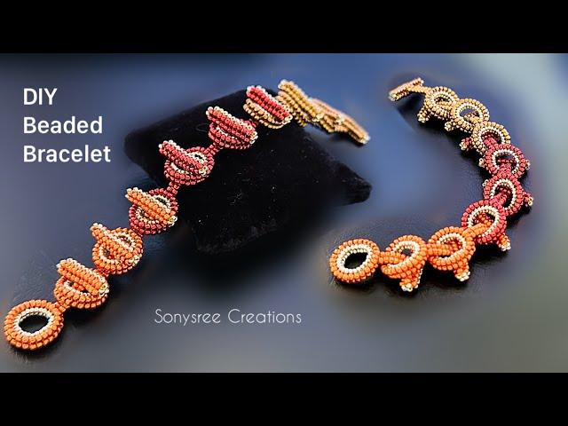 Toggle Clasp Bracelet || How to Make Herringbone Bracelet