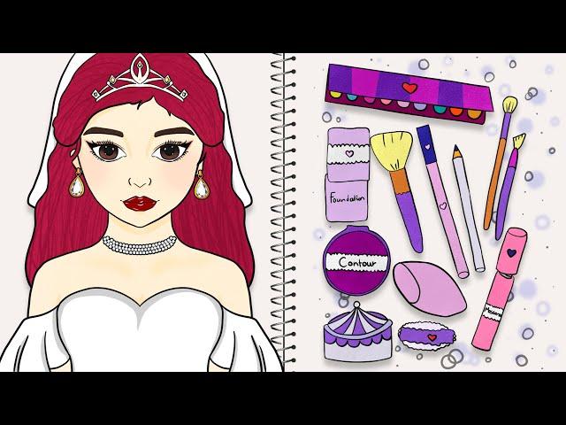 [️kertas diy️] Tata Rias Pengantin untuk Hari Pernikahan Tutorial Rias Kreatif| ASMR Indo Paper