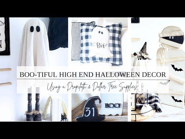 6 BOO-TIFUL HIGH END HALLOWEEN DIYS/DOLLAR TREE/DROPCLOTH GHOSTS/FARMHOUSE/THRIFTED SPINDLES/2024