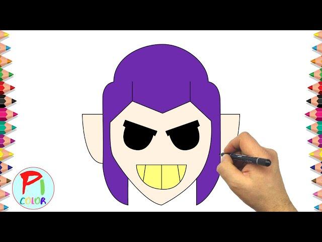 Рисуем значки Бравл Старс - значок Мортиса - Как нарисовать Мортиса из Brawl Stars