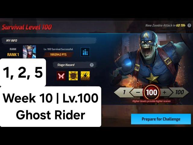 Zombie Week 10 E1: Lv.100 - Ghost Rider｜Ban 1,2,5 & Weapon Master