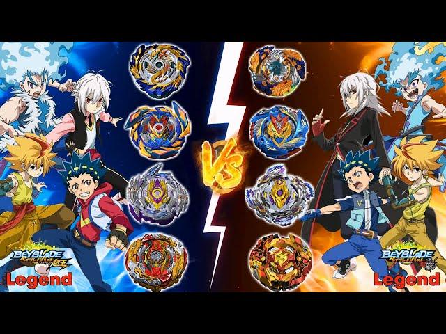 Sparking Legend VS Cho-Z Legend  Beyblade Burst  relay battle ベイブレードバースト超王 베이블레이드 버스트 슈퍼킹