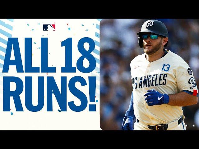 ALL 18 RUNS: The Dodgers win BIG in Game 2 of a World Series rematch!
