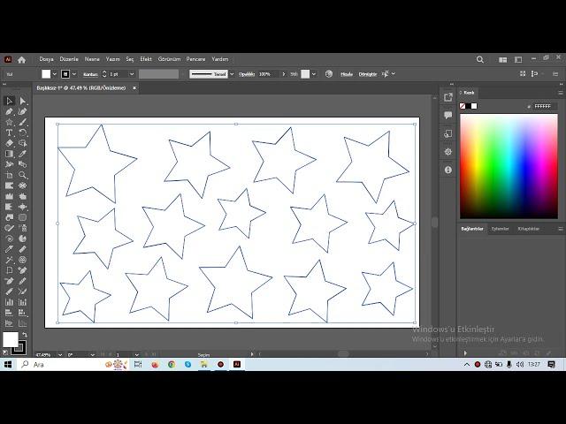 Adobe Illustrator Yıldızların Şekiller ve Değiştirilmeleri