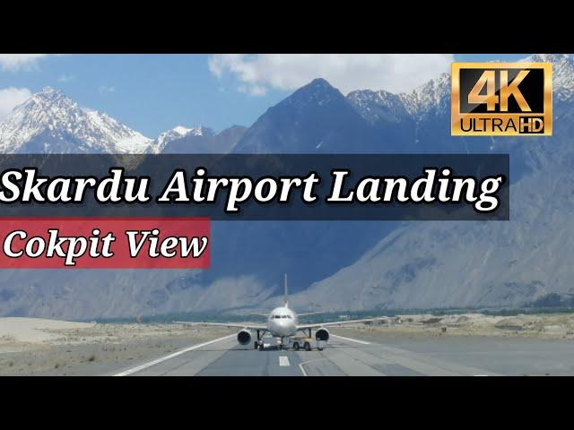 Skardu Airport Landing by Airbus A320 [4K Ultra HD] | Lahore to Skardu Airport Landing Cockpit View