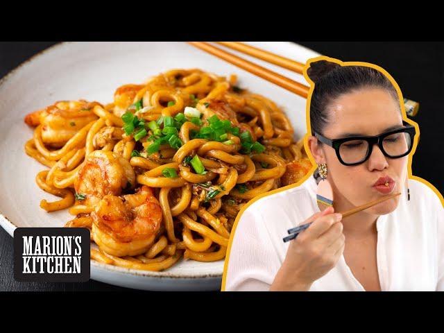 15-minute Garlic Shrimp Udon Noodles - Marion's Kitchen