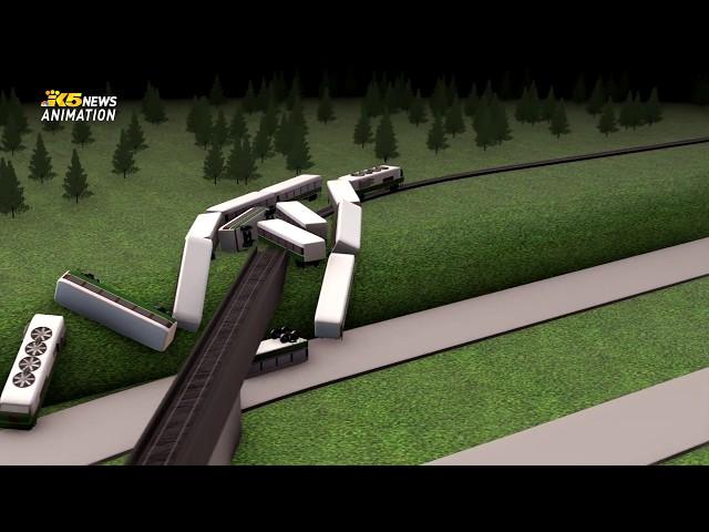 Animation of how an Amtrak train derailed near DuPont