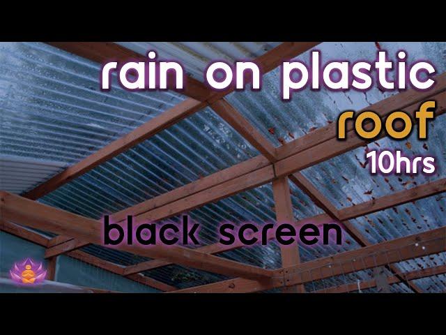 [Black Screen] Rain on Plastic Roof | Rain Ambience No Thunder | Rain Sounds for Sleeping