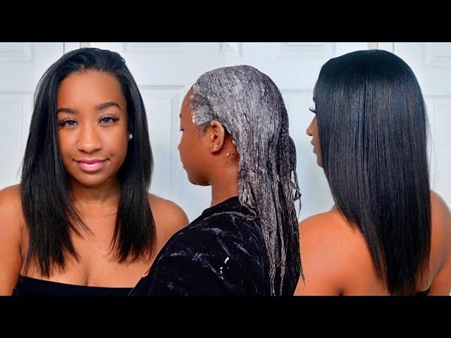 I RELAXED MY HAIR AFTER A ONE YEAR STRETCH! | How I Self Relax At Home