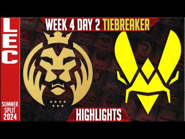 MDK vs VIT Tie Breaker Highlights | LEC W4D2 Summer 2024 | MAD Lions Koi vs Vitality Week 4 Day 2