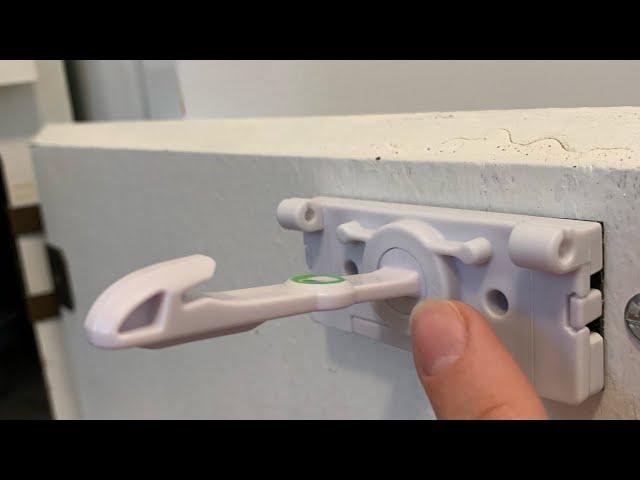 Safety first adhesive cabinet latch for child proofing: FULL TUTORIAL AND REVIEW!