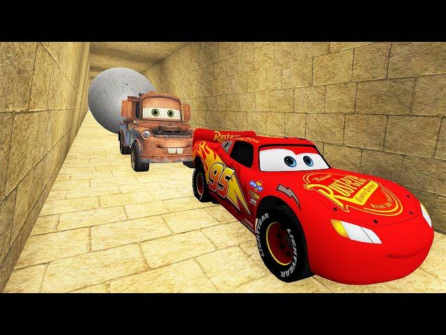 LIGHTNING MCQUEEN AND TOW MATER VS ANCIENT TREASURE HUNTS STORY