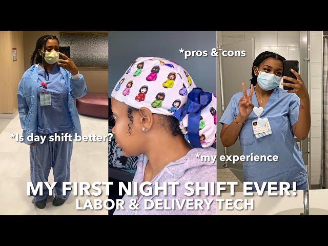 DAY IN THE LIFE OF A LABOR & DELIVERY TECH (PCT)  *my first night shift job* | Makiya Banks