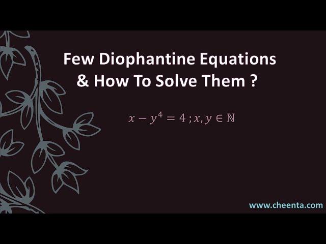 How to solve Diophantine Equations - ISI BSTAT BMATH / Pre-RMO