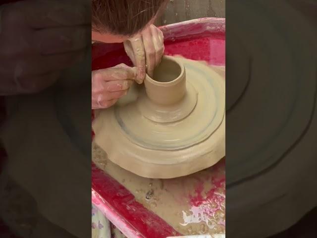 Come throw a butter bell with me #pottery #butterbell #ceramic