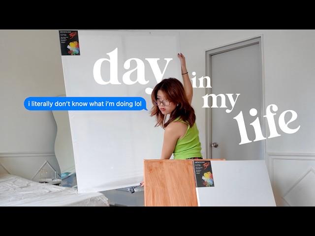 day in my life as a full-time artist // new projects, shop updates, post-grad crisis