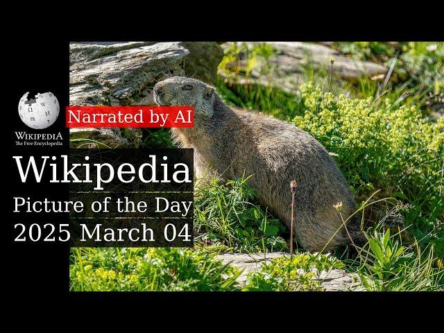 Wikipedia Picture of the Day: 2025-03-04 - Alpine marmot (Narrated by Salli)