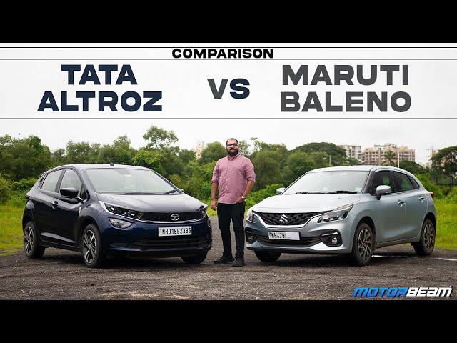 Tata Altroz vs Maruti Baleno Comparison Review - Best Premium Hatchback? | MotorBeam