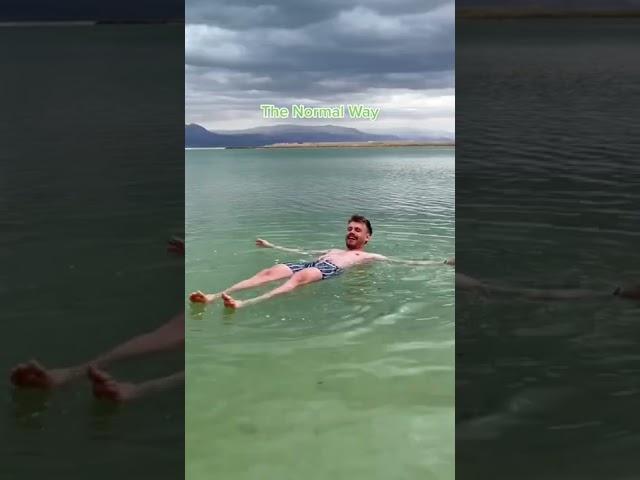 The water of the Dead Sea is over 34% salt, so you literally float!  #shorts