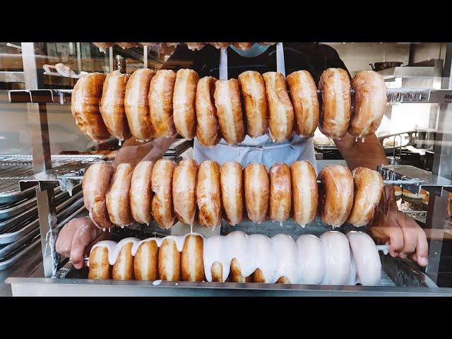 This shop makes 500 donuts by hand everyday - delicious desserts (no talking)