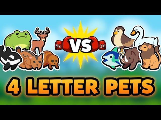 Super Auto Pets but we can only use 4 LETTER PETS