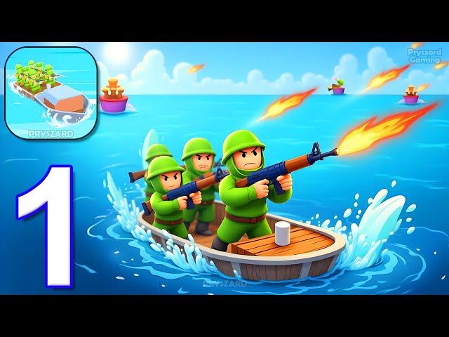 Navy Conquer - Gameplay Walkthrough Part 1 - Naval Force Raft Commander (iOS, Android)