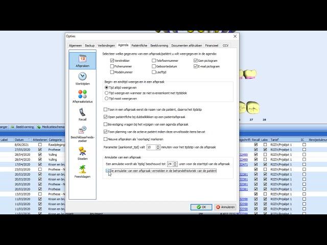 DentAdmin Agenda: Hoe afspraken annuleren