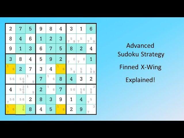 Advanced Sudoku Strategy Finned X-Wing Explained