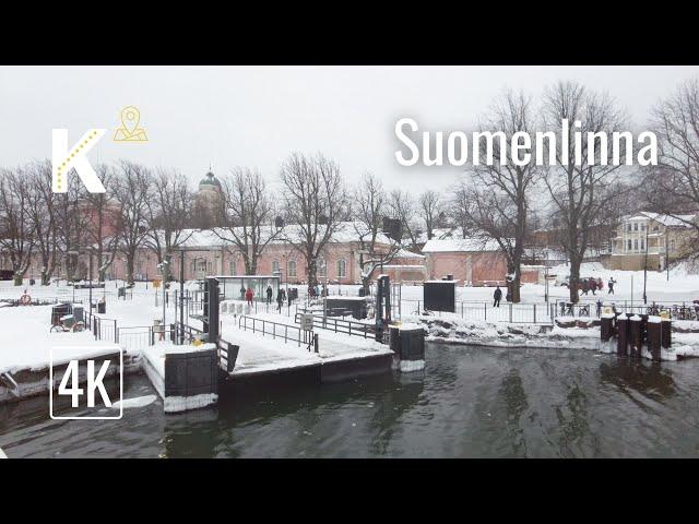 Winter Walk in Suomenlinna | 4K Ambient