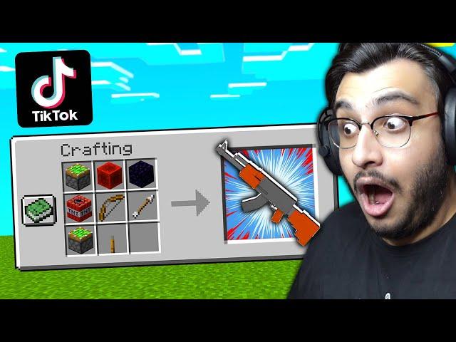 I TRIED VIRAL MINECRAFT TIKTOK HACKS #4 | RAWKNEE