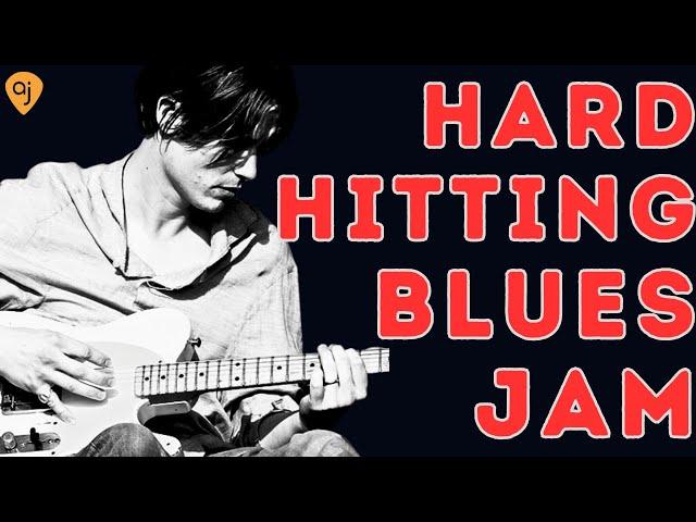 HARD HITTING BLUES Jam Track in D Minor | Guitar Backing Track (60 BPM)