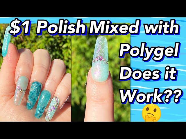 Mixing Polygel and $1 Polish. IT WORKS!!! #nailtutorial #polygel #nails