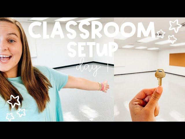 CLASSROOM SETUP DAY 1 | VLOG | First Year 5th Grade Teacher