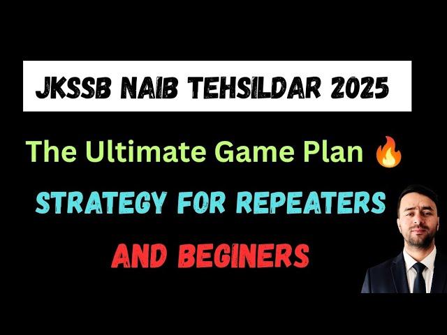 JKSSB NAIB Tehsildar 2025 |Strategy that no one tells you! Let's crack it! My Strategy